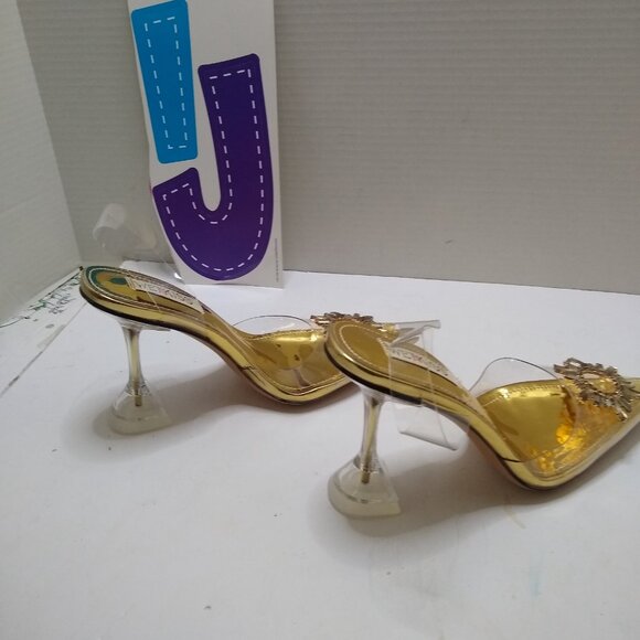 Wetkiss Women's Transparent Heel 4” Crystal Rhinestone Pointed Toe Size 7 - Picture 3 of 9